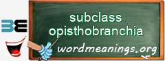 WordMeaning blackboard for subclass opisthobranchia